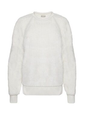 Summer & Rose Sherpa Oversized Pullover White Crew Neck Long Sleeve Sweater Plus